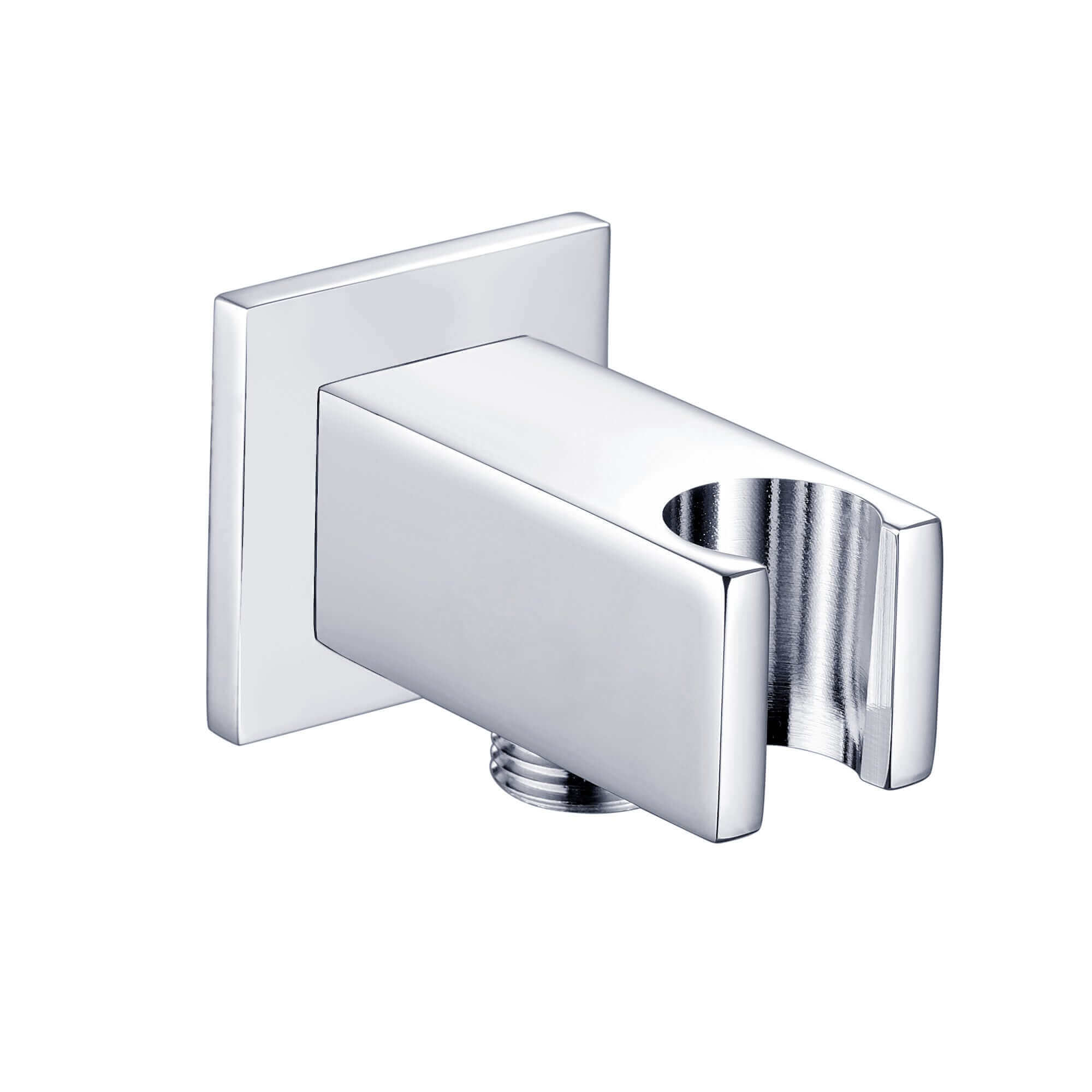 Buy Square shower outlet elbow with holder for handheld shower head - chrome Online UK | HOUSE OF ENKI